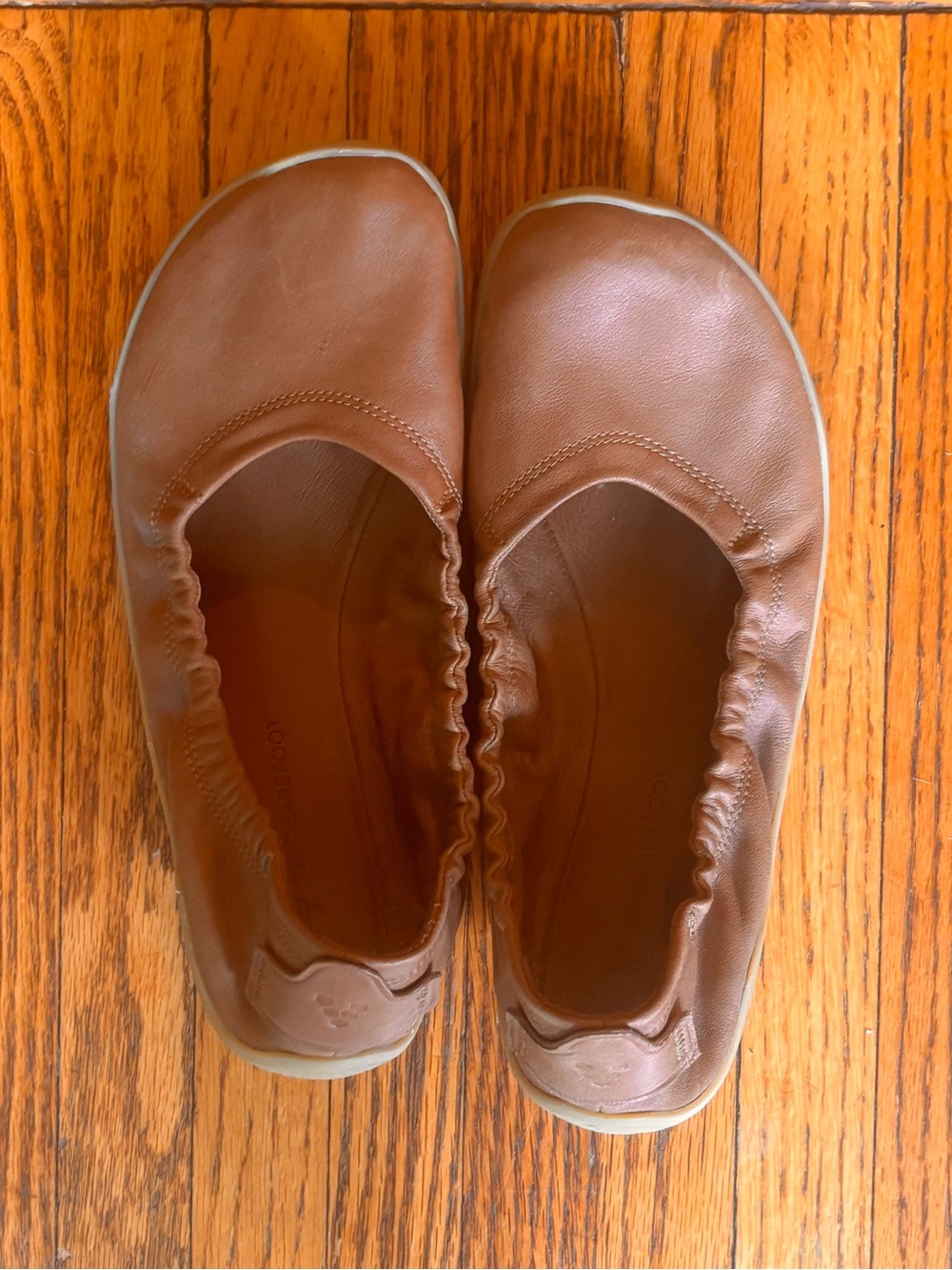Vivo Barefoot Tan Brown Leather Slip-On Ballet Flat - Picture 2 of 3